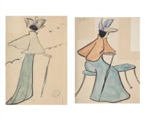 GEORGES BOTTINI (FRENCH 1874-1907), LA FEMME ASSISE; LA PROMENADE (2)