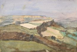 HILDA CARLINE (BRITISH 1889-1950), HILLSIDE LANDSCAPE