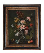 CONTINENTAL SCHOOL (19TH CENTURY), STILL LIFE OF FLOWERS IN A GLASS VASE