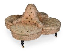 A GEORGE SMITH CONVERSATION SEAT, 20TH CENTURY