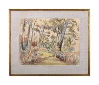 λ DAVID ROLT (BRITISH 1916-1985), LA SERENA VILLA, GARDEN VIEW, CAP FERRAT