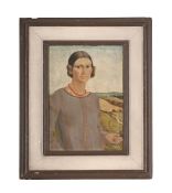 BRITISH SCHOOL (20TH CENTURY), PORTRAIT OF A WOMAN WITH A RED NECKLACE