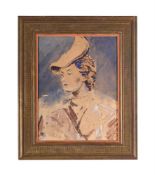 CONTINENTAL SCHOOL (20TH CENTURY), STUDY OF A WOMAN WEARING A HAT