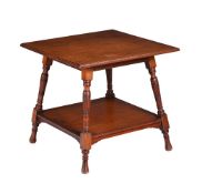 AN AESTHETIC MOVEMENT WALNUT TWO TIER OCCASIONAL TABLE, BY CHARLES HINDLEY & SONS, LATE 19TH CENTURY