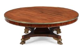 A MAHOGANY AND ORMOLU MOUNTED LOW CENTRE TABLE, BY WILLIAM TILLMAN, IN REGENCY STYLE, 20TH CENTURY