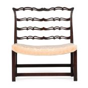 AN UNUSUAL GEORGE III MAHOGANY DOUBLE CHAIR BACK SETTEE, LATE 18TH CENTURY