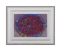 λ ALAN HALLIDAY (BRITISH B. 1952), BASKET OF CHERRIES