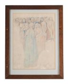 ATTRIBUTED TO ALFRED GEORGE STEVENS (BRITISH 1817-1875), GATHERING OF MEDIEVAL FIGURES