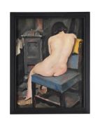 BRITISH SCHOOL (20TH CENTURY), NUDE SEATED BY THE FIRE