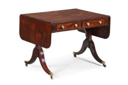 A SHERATON MAHOGANY SOFA-TABLE WITH FOUR DRAWERS, IN THE MANNER OF GILLOWS, CIRCA 1790