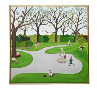 λ JOHN 'ROAD' ALLIN (BRITISH 1934-1991), FIGURES IN A PARK