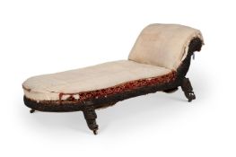 Y A HARDWOOD ANGLO-INDIAN PADOUK DAYBED, 19TH CENTURY
