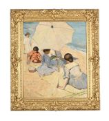 FOLLOWER OF CHARLES HAWTHORNE, FIGURES ON A BEACH