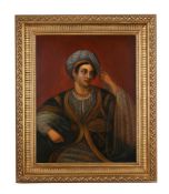 MAFFEI (ITALIAN 20TH CENTURY), PORTRAIT OF A LADY IN A TURBAN HEAD DRESS
