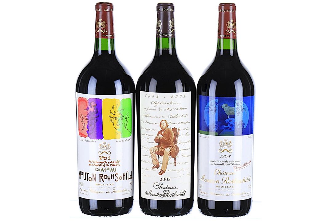 ß 2001/2003/2008 Chateau Mouton Rothschild Premier Cru Classe, Pauillac (Magnums) - In Bond