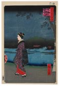 Utagawa Hiroshige (1 797-1858, Night View of Matsuchiyama and the San'ya Canal