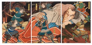 ‡ Utagawa Kuniyoshi (1797-1861), Minamoto Yorimitsu and His Four Retainers Killing the Shutendoji Ed