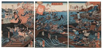 Utagawa Kuniyoshi (1797-1861), The Battle of Yashima (Yashima kassen)