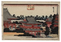 Utagawa Hiroshige (1797-1858), Seven woodblock prints from the series Famous Places
