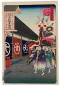 Utagawa Hiroshige (1797-1858), Silk-goods Lane, Odenma-cho (Odenma-cho gofukudana)