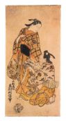 Okumura Toshinobu (active circa 1717-1750), Actors in the roles of a young woman and man