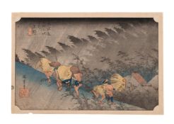 Utagawa Hiroshige (1797-1858), Shono: Driving Rain (Shono, hakuu)