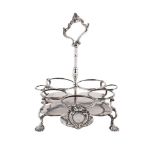 A GEORGE III SILVER WARWICK CRUET STAND