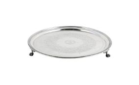 A VICTORIAN SILVER CIRCULAR SALVER