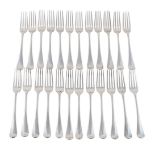 TWENTY FOUR GEORGE III SILVER HANOVERIAN PATTERN TABLE FORKS