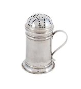 A GEORGE III SILVER POUNCE POT