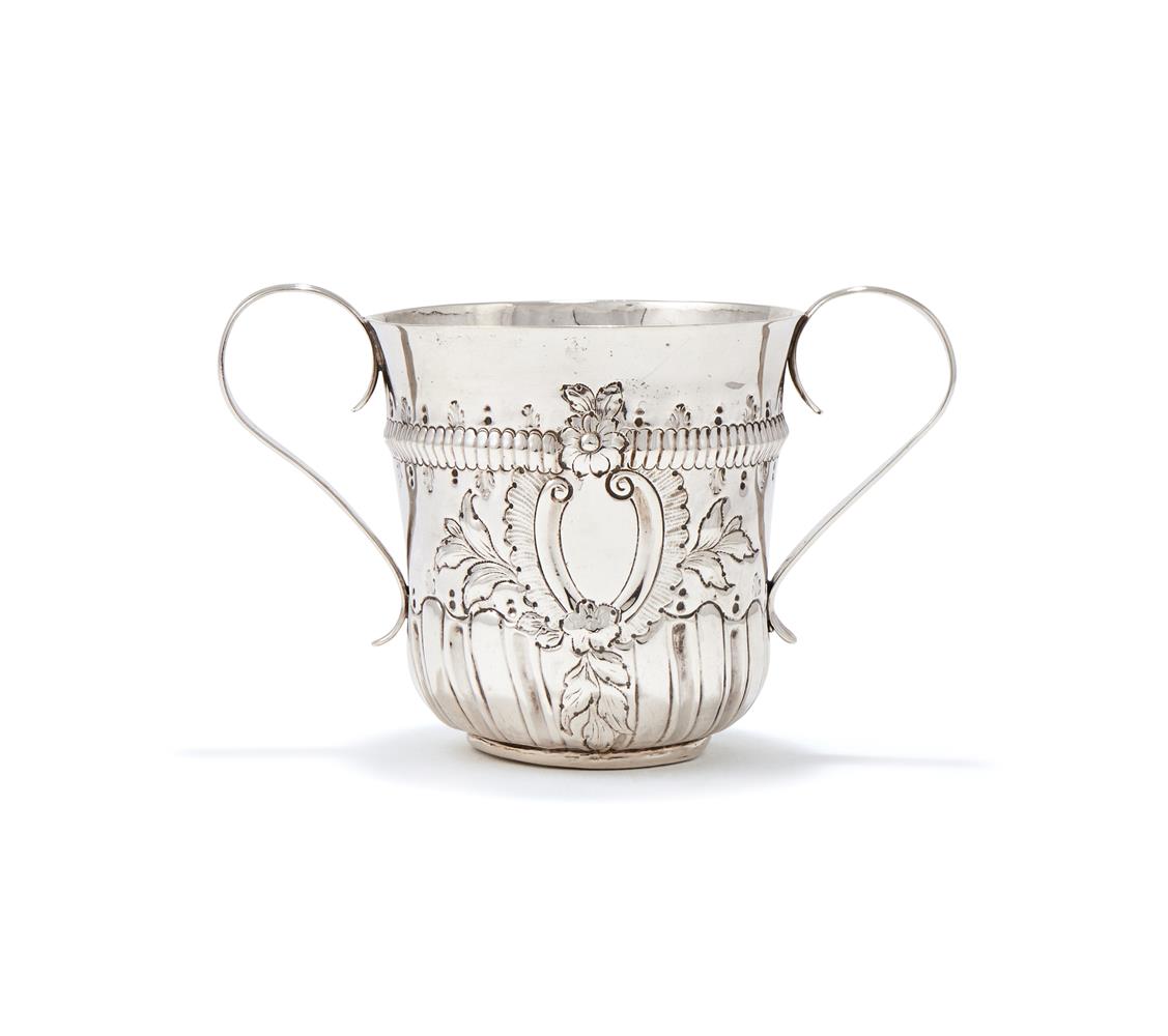 A GEORGE III SILVER TWIN HANDLED CUP
