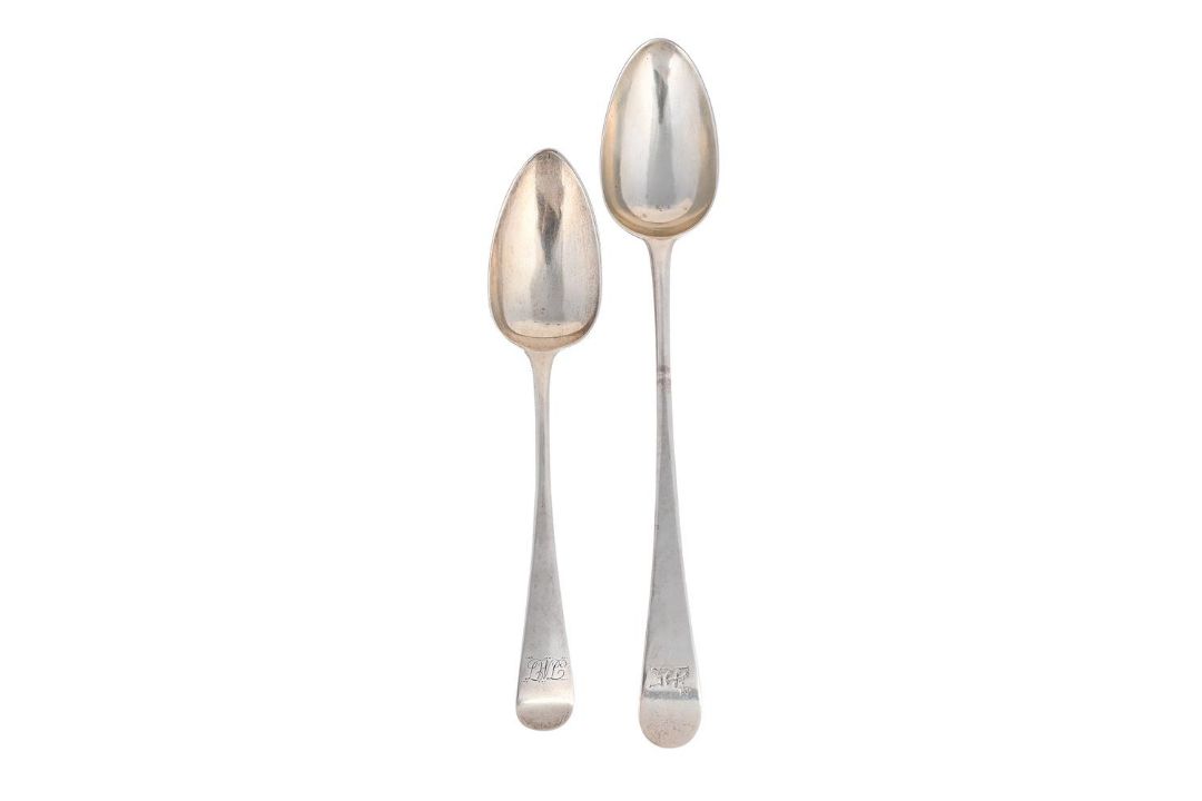 A GEORGE III OLD ENGLISH PATTERN SERVING SPOON