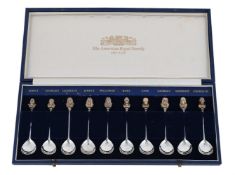A CASED SET OF TEN SILVER SPOONS