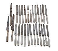 A SET OF GEORGE III REEDED HANDLED KNIVES