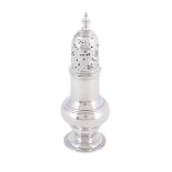 A GEORGE III SILVER BALUSTER CASTER