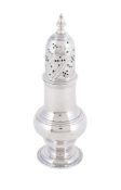 A GEORGE III SILVER BALUSTER CASTER
