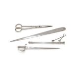 THREE SILVER DESK ITEMS