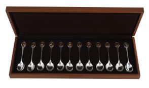A CASED SET OF TWELVE TEA SPOONS