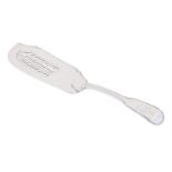 A GEORGE III SILVER FIDDLE PATTERN FISH SLICE