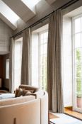 FOUR PAIRS OF GREEK KEY PATTERNED CURTAINS, DESIGNED BY PETER MIKIC, MODERN