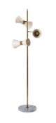 MANNER OF LUCI PROGETTI (ITALIAN) A STANDARD LAMP WITH THREE CREAM ANGLED SHADES, MODERN
