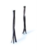 OSANNA VISCONTI (B.1964), A PAIR OF BRONZE 'RIBBON' CANDLESTICKS, ITALIAN, MODERN
