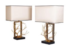 ATTRIBUTED TO MAISON CHARLES (FRENCH), A PAIR OF 'BRANCH' TABLE LAMPS, SECOND HALF 20TH CENTURY