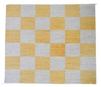 VANDRA RUGS, A YELLOW AND CREAM CHEQUERBOARD RUG, MODERN