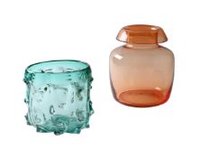 MANNER OF ANTONIA DA ROS (ITALIAN, 1936-2012), AN ORANGE BLOWN GLASS VASE 20TH CENTURY
