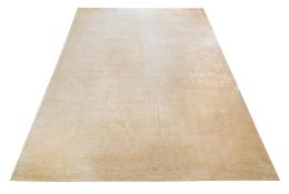 A CREAM SILK STRIPED CARPET