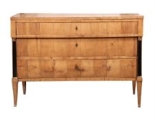 A WALNUT AND EBONISED COMMODE, ITALIAN, SECOND QUARTER 19TH CENTURY