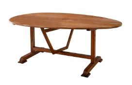 A FRUITWOOD, PROBABLY CHERRY, TABLE DE VENDANGE OR WINE-TASTING TABLE FRENCH, 19TH CENTURY