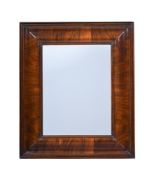 A WALNUT CUSHION MIRROR IN QUEEN ANNE STYLE, 20TH CENTURY