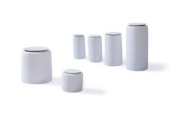 KIHO KANG (SOUTH KOREAN), A GROUP OF SIX VARIOUS LIDDED VESSELS, MODERN